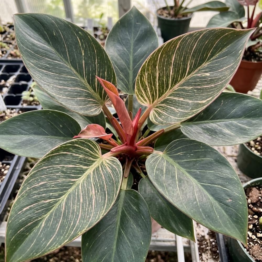 Philodendron Pink Princess Live Plant, 4 Inch Pot, Vigorous Indoor Plant with Pink Variegated Leaves, Sturdy Low Maintenance Tropical Foliage for Home & Office Decor