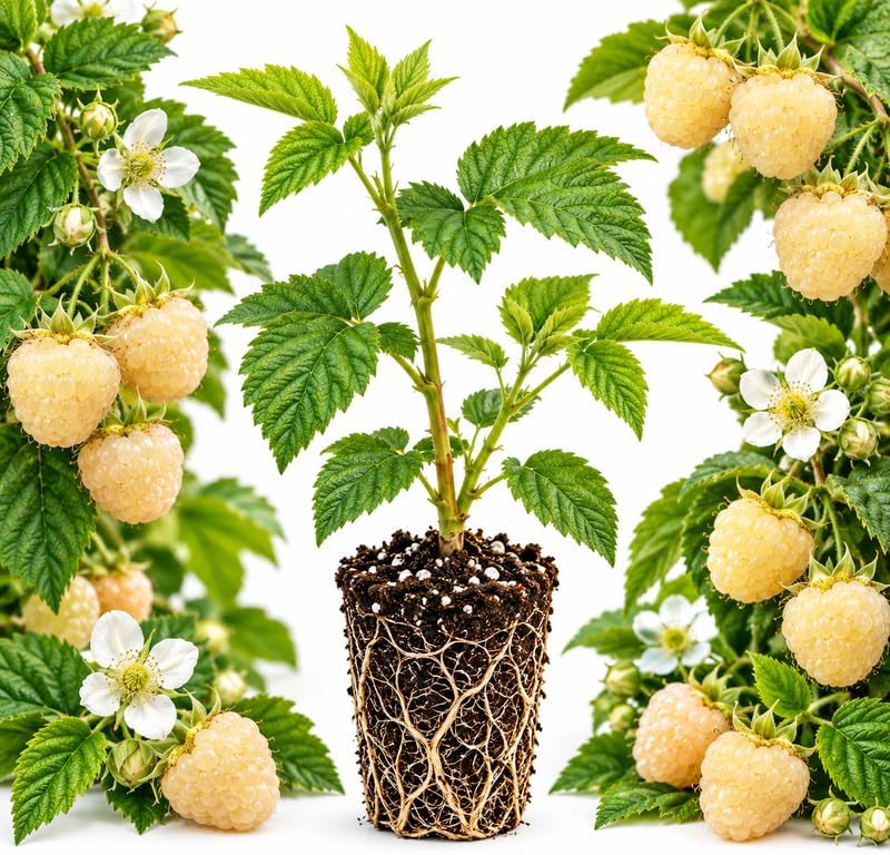 White Blackberry Bush, 3-6" Tall Blackberry Plant Live