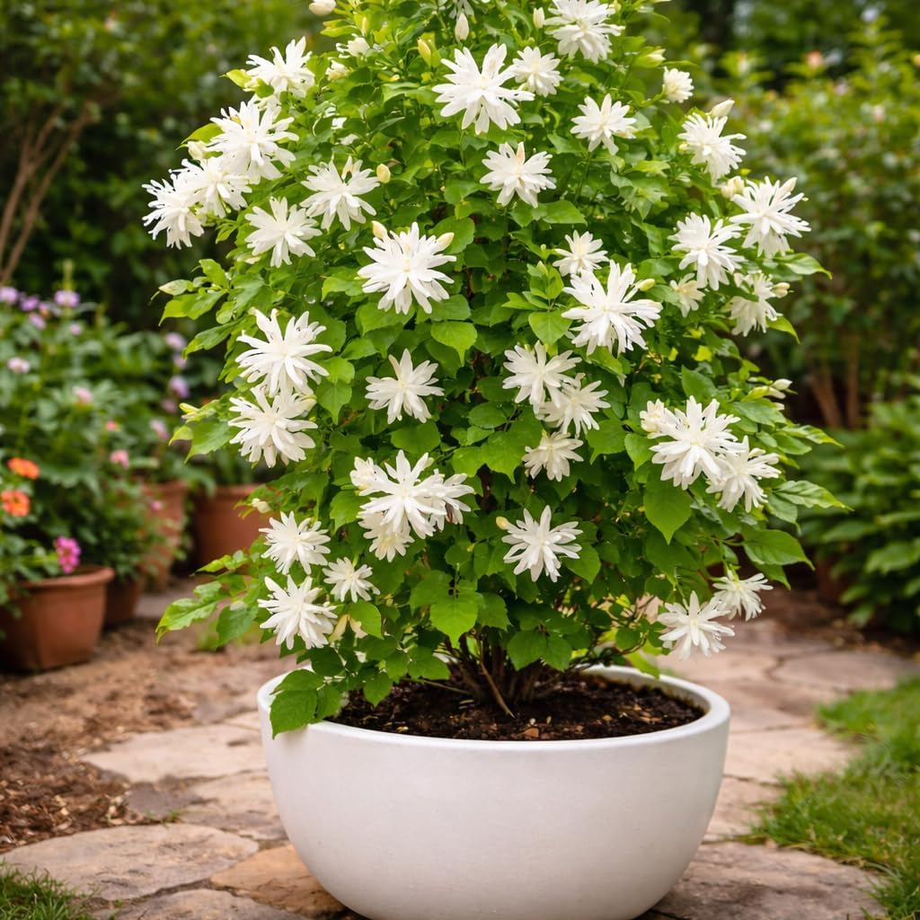 Belle of India Jasmine Plant Live, 4 Inch Tall, Easy Care Indian Jasmine Plant, Fast-Growing, Elegant Fragrant White Flowers for Garden Décor, Patio & Outdoor Spaces