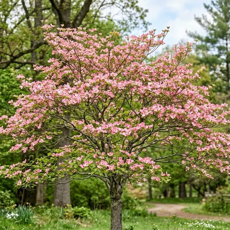 2 White Kousa Dogwood Tree, 12-18 Inch in Quart Pot, Low Maintenance Deciduous Tree, Vigorous Growth Habit with Vibrant Red Autumn Foliage