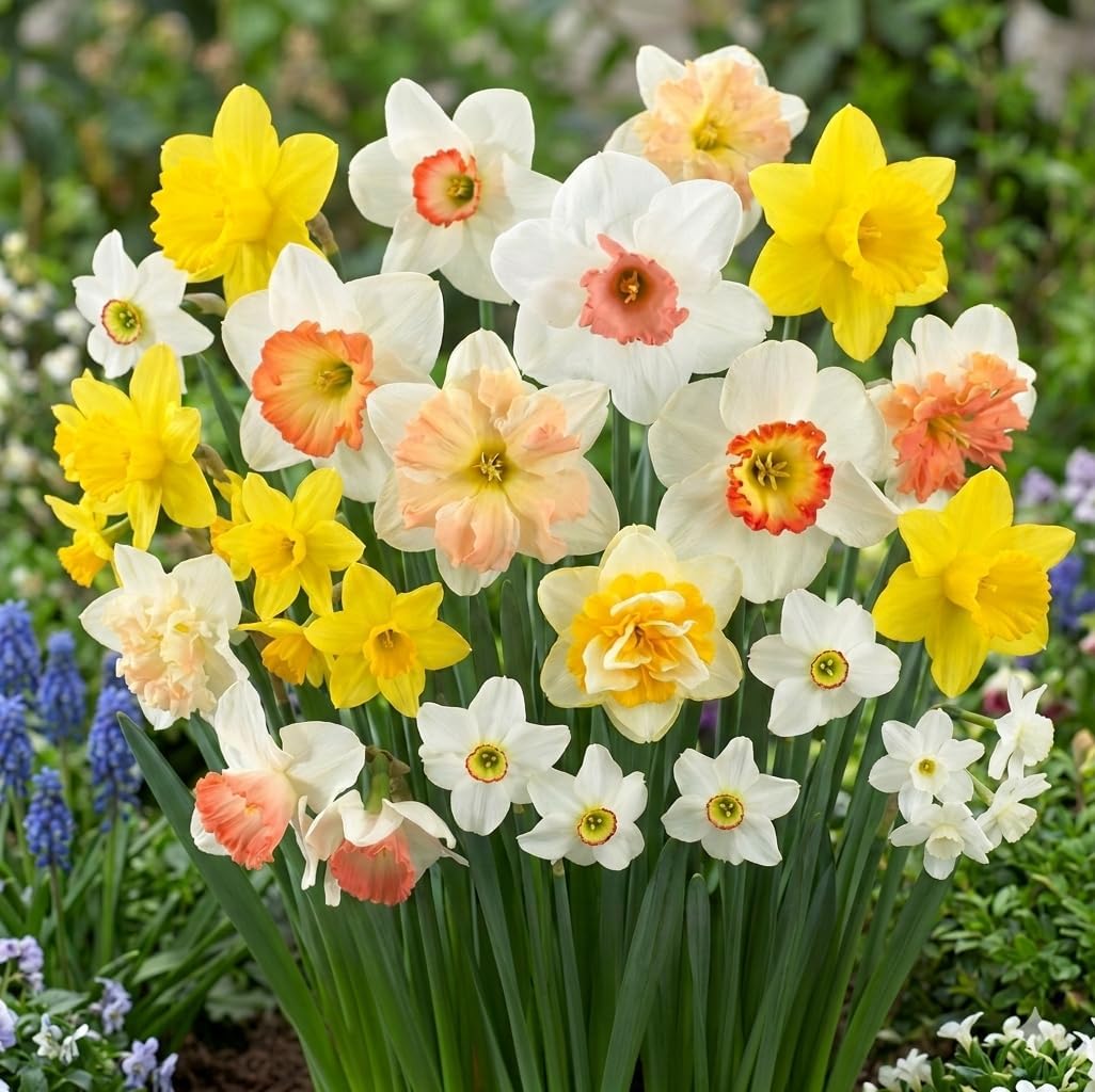 10 Daffodil Bulbs for Planting, Mixed Double Daffodil Bulbs, Easy to Grow Flower Bulbs for Garden Beds and Outdoor Landscaping