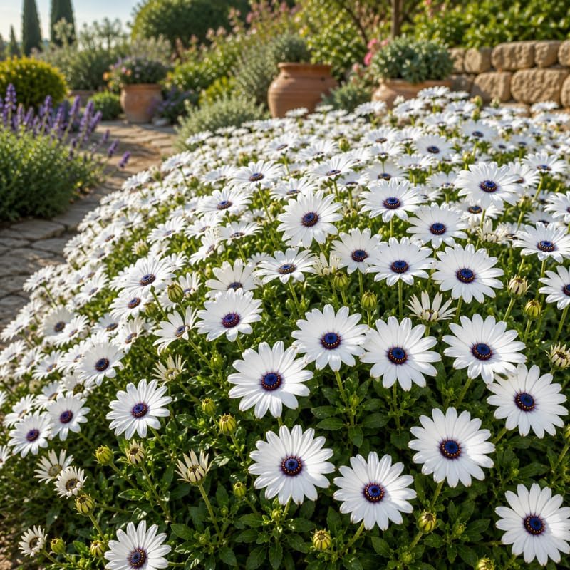 White African Daisy Plant Live, 3" Pot, Low Maintenance Bright Flower for Tabletop, Sunroom and Outdoor Garden