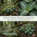 10 Rattlesnake Orchid Roots, Goodyera Pubescens, Low Maintenance Plant, Evergreen Perennial Orchid for Shady Gardens