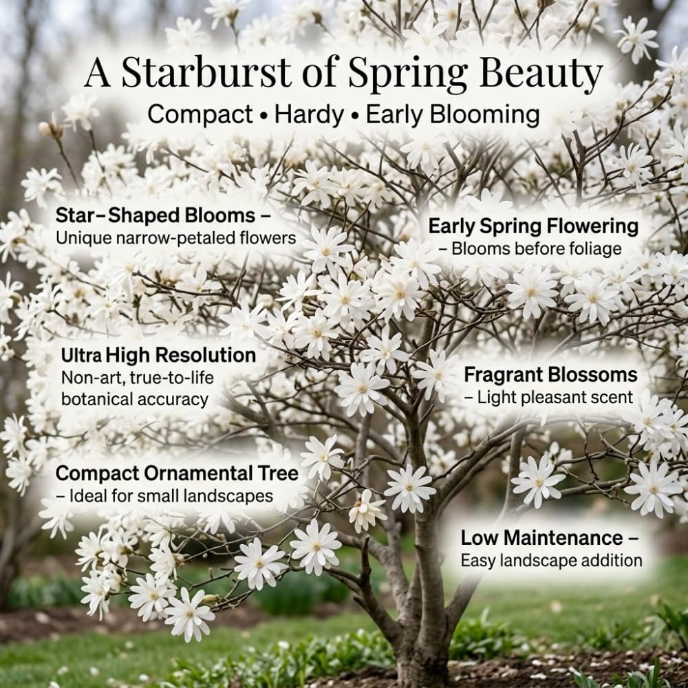 Ann Magnolia Tree, 12-18 Inch Tall in 1 Gallon Pot, Deep Pink Flowering Deciduous Shrub for Backyard and Garden Rows
