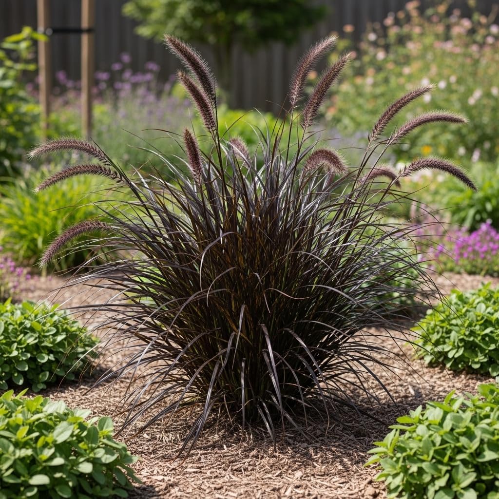 2 Black Fountain Grass Live Plant, 4 Inch Tall Fountain Grass, Low Maintenance, Fast Growing Perennial Ornamental Grasses for Gardens
