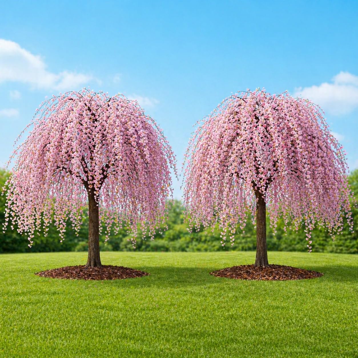 2 Weeping Cherry Tree Plant, 6-12 Inch Tall, Easy Care, Hardy Ornamental Flowering Cherry Tree, Ideal for Yard, Garden & Landscape