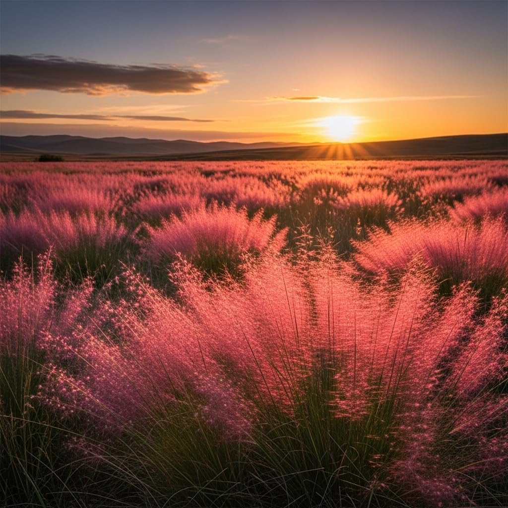 2 Pink Muhly Grass Live Plants, 4-Inch Height, Easy to Grow, Low Maintenance, Decorative Grasses with Soft Pink Flower for Garden Borders & Landscape Accents