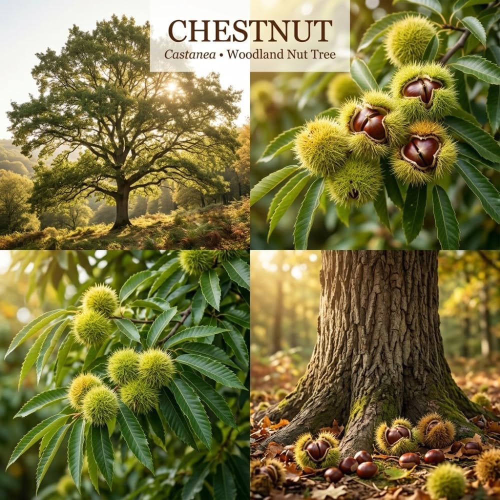 Chestnut Tree, 6-10" Nut Tree, Vigorous Deciduous Shade Tree for Backyard Gardens & Orchard Planting, Sweet Edible Harvests & Fast Growth