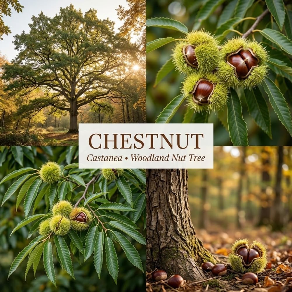 2 Chestnut Tree Live Plant, 6-10" Potted Plant, Low Maintenance Edible Shade Tree for Homeowners, Cold-Hardy Starter for Sweet Roasting Nuts