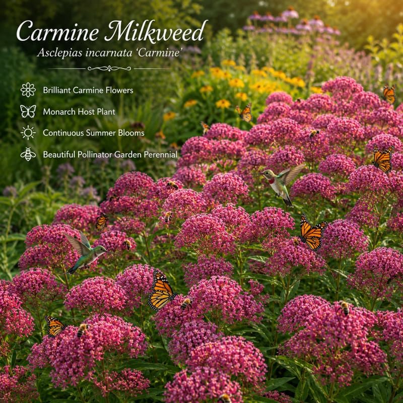 Milkweed Plant Live, Well-Rooted 4-6" Potted Plant, Cold-Hardy Butterfly Host Plant for Sunny Patios and Landscapes