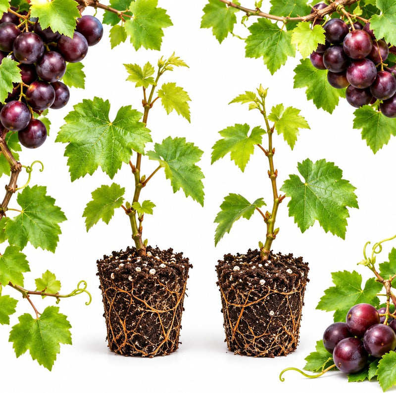 2 Muscadine Grape Vines Live Plants, 3-6 Inch Tall Muscadine Grape Plant