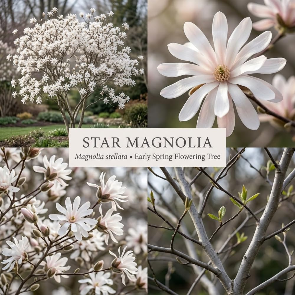 Ann Magnolia Tree Live Plant, 12-18" Potted Plant in 2.5" Pot, Cold-Hardy Early Spring Blooming Tree for Backyard and Garden Rows