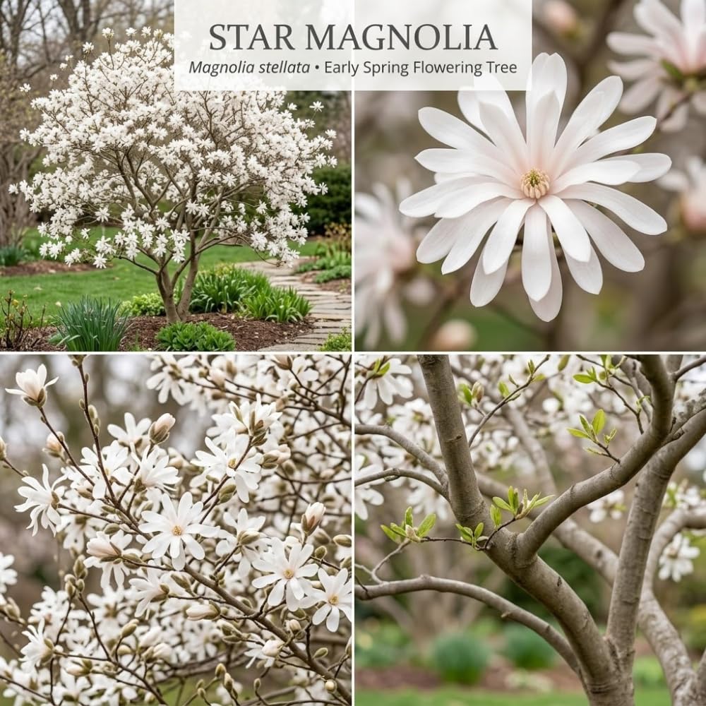 Ann Magnolia Tree, 12-18 Inch Tall in 1 Gallon Pot, Deep Pink Flowering Deciduous Shrub for Backyard and Garden Rows
