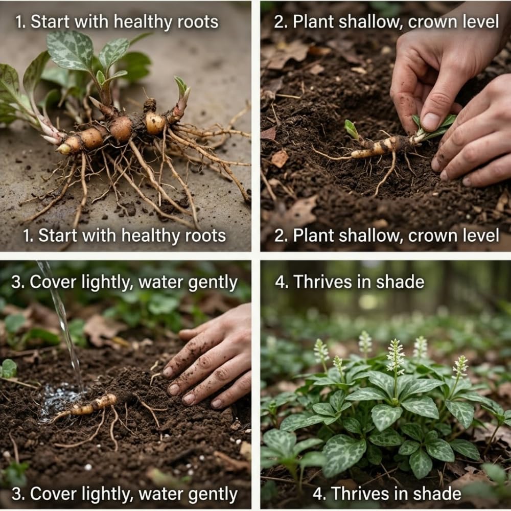 5 Allegheny Spurge Roots, Pachysandra Procumbens, Shady Groundcover for Erosion Control, Cold-Hardy Mountain Spurge