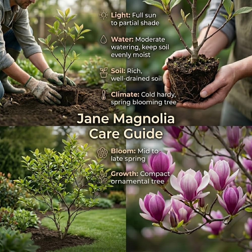 Ann Magnolia Tree Live Plant, 12-18" Potted Plant in 2.5" Pot, Cold-Hardy Early Spring Blooming Tree for Backyard and Garden Rows
