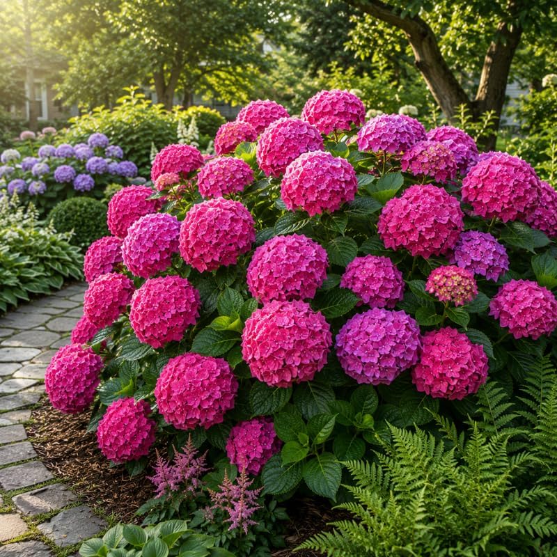 Hydrangea Live Plant, French Hydrangea Macrophylla Plant 4-6 Inch Tall, Well-Rooted, Color Changing Blooms for Shady Yard Borders