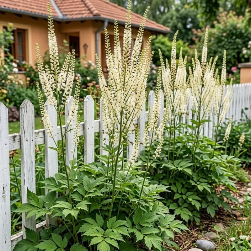 5 Black Cohosh Roots Plant (Bugbane), Shade Loving Actaea Racemosa, Low Maintenance Elegant White Flowering Plant for Outdoor Gardens & Landscapes