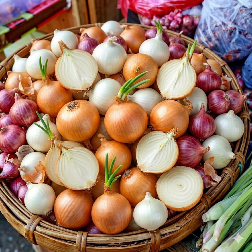 Mixed Onion Sets Red - White and Yellow, Heirloom, Non-GMO Onion Bulbs Plant, Easy to Grow, High Yield Vegetable Bulbs, Not Seeds