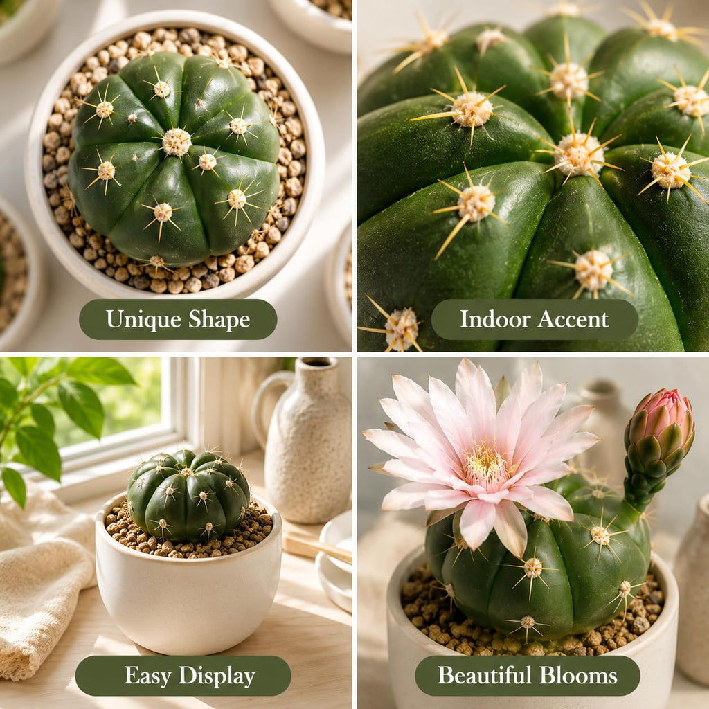 2 Live Cactus Plants Gold Ladyfinger Mammillaria Elongata, 4" Pot, Fully Rooted, Low Maintenance Rare Succulent Plant Live, Ideal for Succulent Collections & Indoor Décor