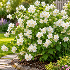 Mock Orange Shrub, 4-6" Potted Plant Starter, High-Vigor Cold-Hardy Bush for Backyard Gardens, Beautiful White Blossoms & Growth Habit