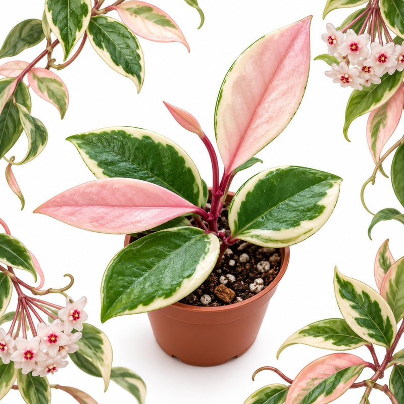 Krimson Queen Hoya Plant, 4-8" Tall Live Hoya Plant