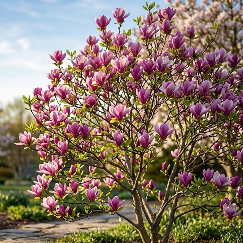 (No Ship to CA,HI,AK) Jane Magnolia Tree Live Plant, 3 Feet Tall in 3 Gallon Pot, Vigorous Cold-Hardy Deciduous Shrub, Sturdy Low Maintenance Plant for Pink Spring Blooms & Garden Landscapes