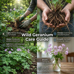 5 Wild Geranium Roots, Well-Rooted Maculatum, Low Maintenance Flowering Groundcover for Sun or Shade, Vigorous Growth Habit