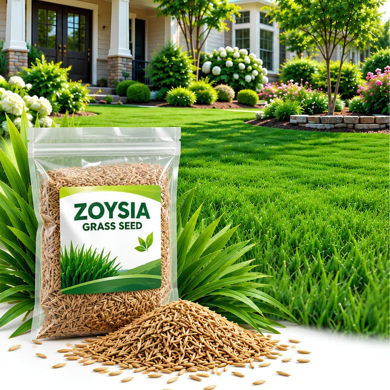 Zoysia Grass Seeds, 1/8 Lbs Grass Seeds for Planting, Easy Care Dense Lawn for Outdoor Landscape, Play Areas and Backyard Décor