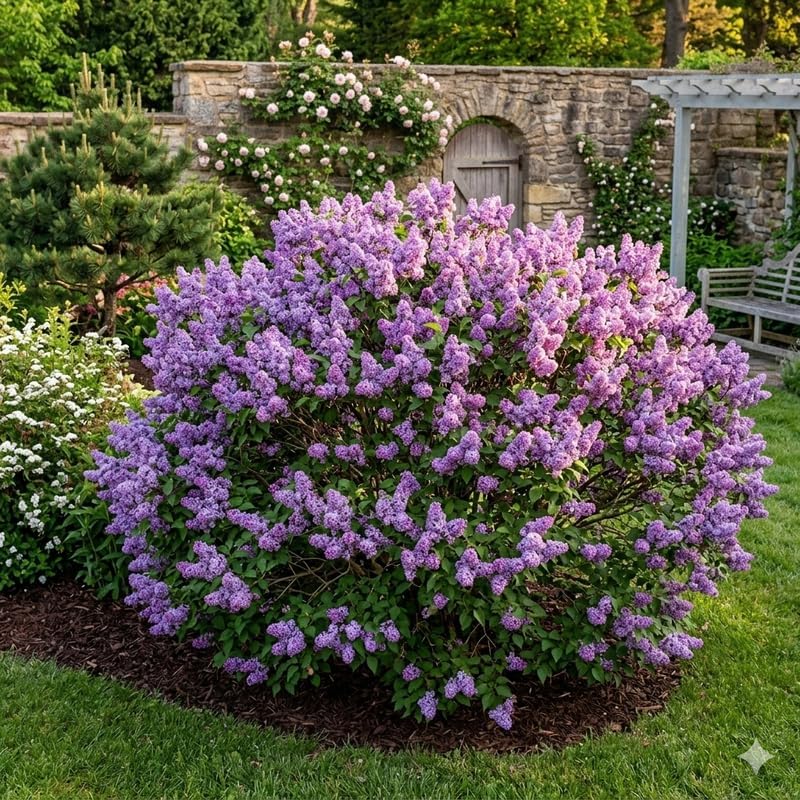 Purple Lilac Bush Live Plant in Medium Pot, 8-12" Tall Fast Growing Lilac Plants Live, Easy Care, Fragrant Flowering Shrubs, Perfect for Gardens & Landscaping