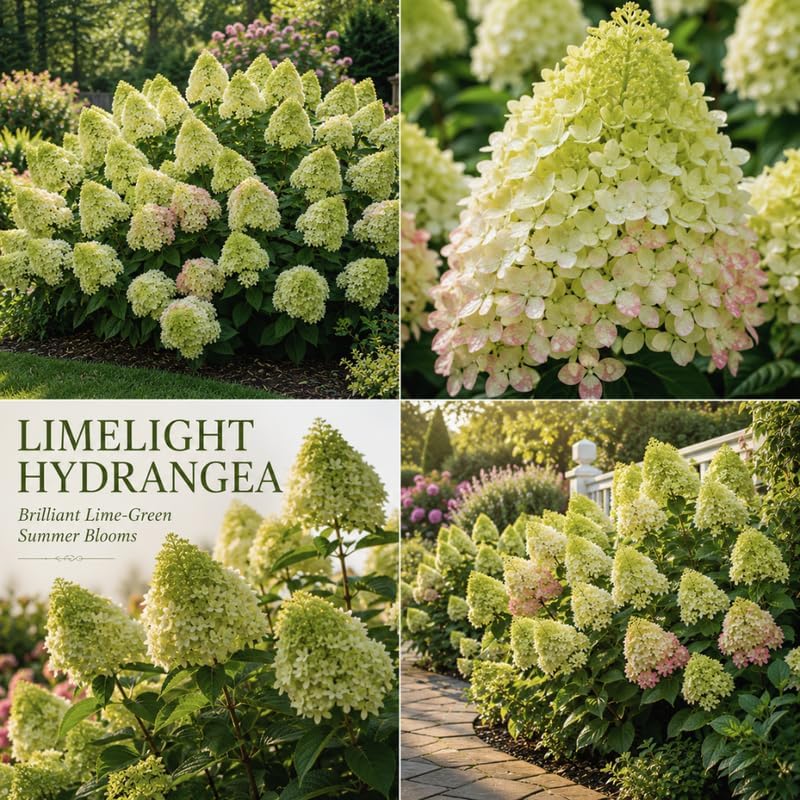 Limelight Hydrangea Tree Live Plant, 6-12" Tall in Quart Pot, Panicle Hydrangea for Planting, Grow Robust, Easy to Care Flowers for Landscapes