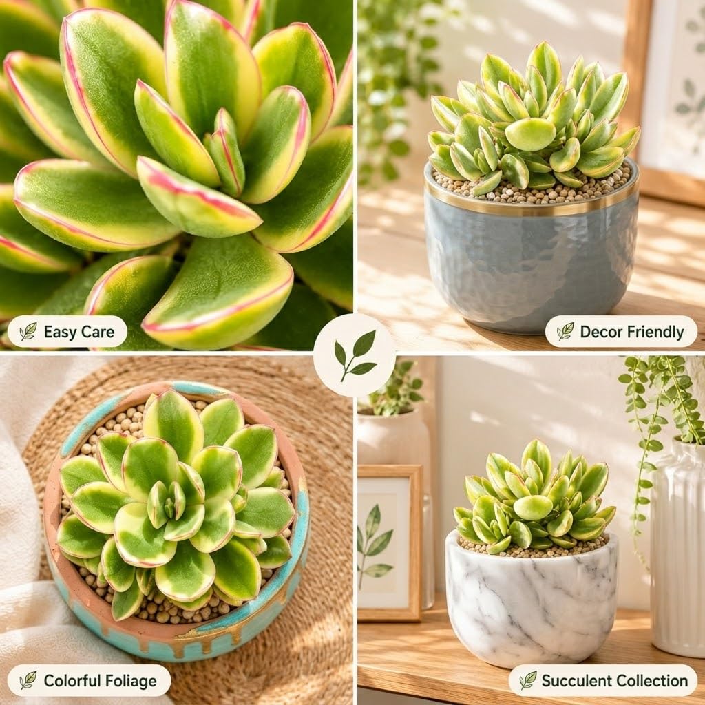 2 Echeveria Chroma Succulent Plants Live, 2 Inch Pot, Rare Live Succulent, Easy Care, Vibrant Color Indoor Houseplant for Home, Office Décor, Small Spaces & Gifts