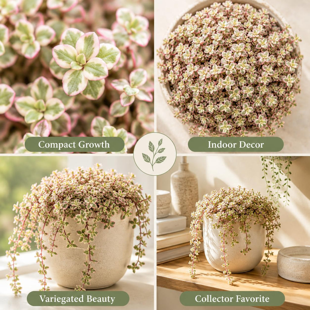 2 Sedum Dasyphyllum Major Succulent Plants, 4 Inch Pot Sedum Plant Live, Hardy, Easy Care Indoor Houseplant, Ideal for Home Décor & Gifts