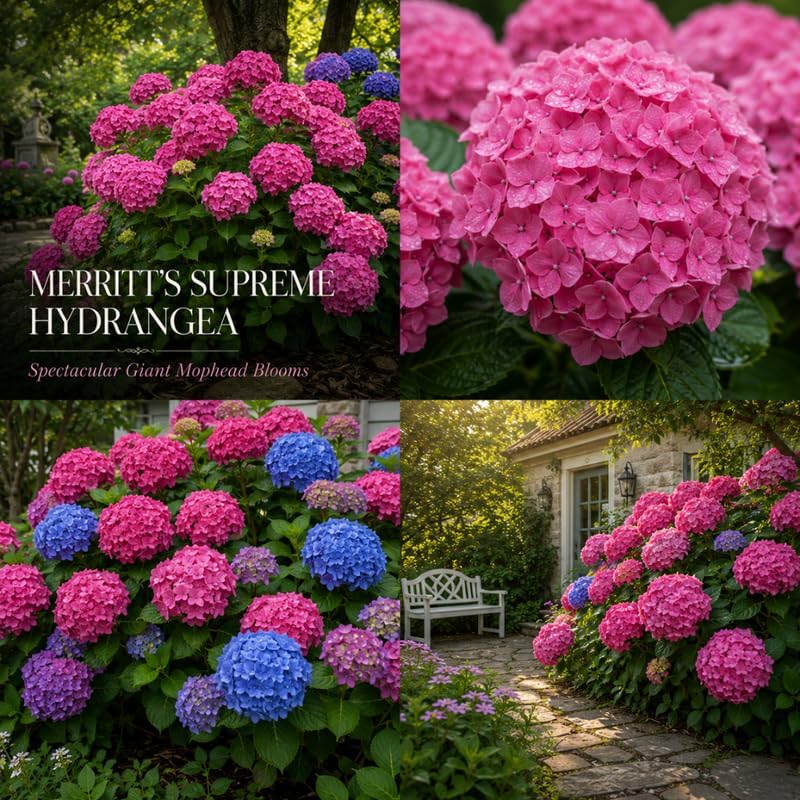 Hydrangea Live Plant, French Hydrangea Macrophylla Plant 4-6 Inch Tall, Well-Rooted, Color Changing Blooms for Shady Yard Borders