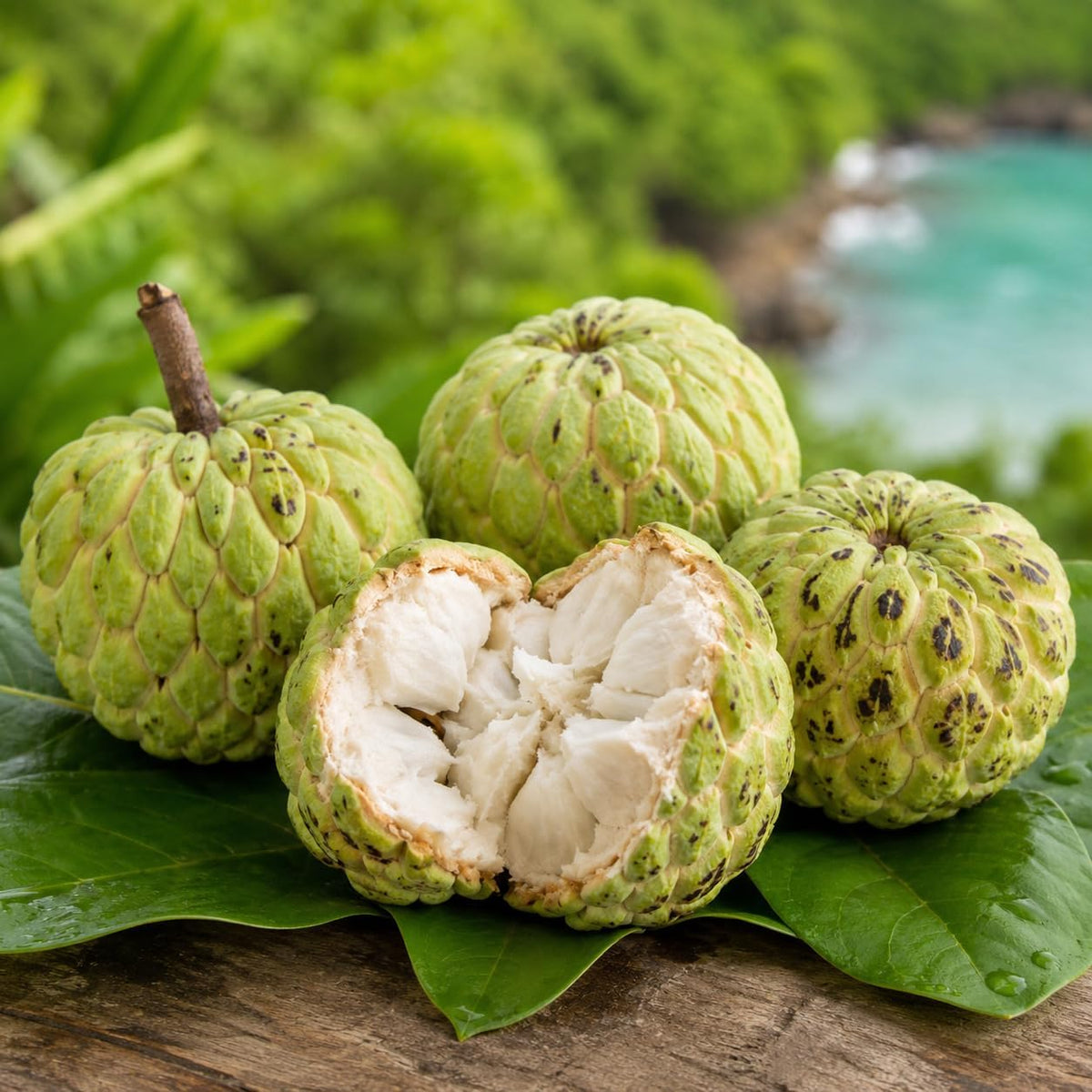Green Sugar Apple Tree Live Plant, 2-3 Ft Tall in 3 Gallon Pot, Low Maintenance Tropical Fruit Tree for Backyard Orchard (No Ship to CA, HI, AK)