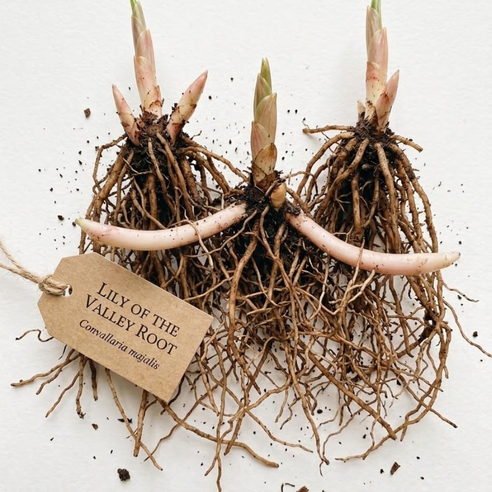 10 Live Lily of The Valley Plants Bare Roots, Easy Care May Bells, Fragrant Shade Plant for Outdoor and Indoor Use