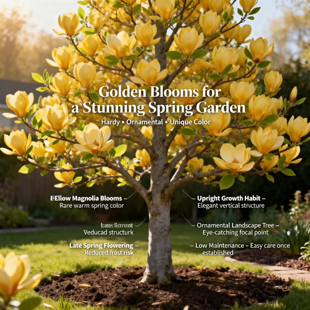 2 Ann Magnolia Tree, 12-18 Inch Tall in 2.5 Inch Pot, Vigorous Spring Bloomer for Sunny Backyard Landscapes, Fragrant Flower Tree