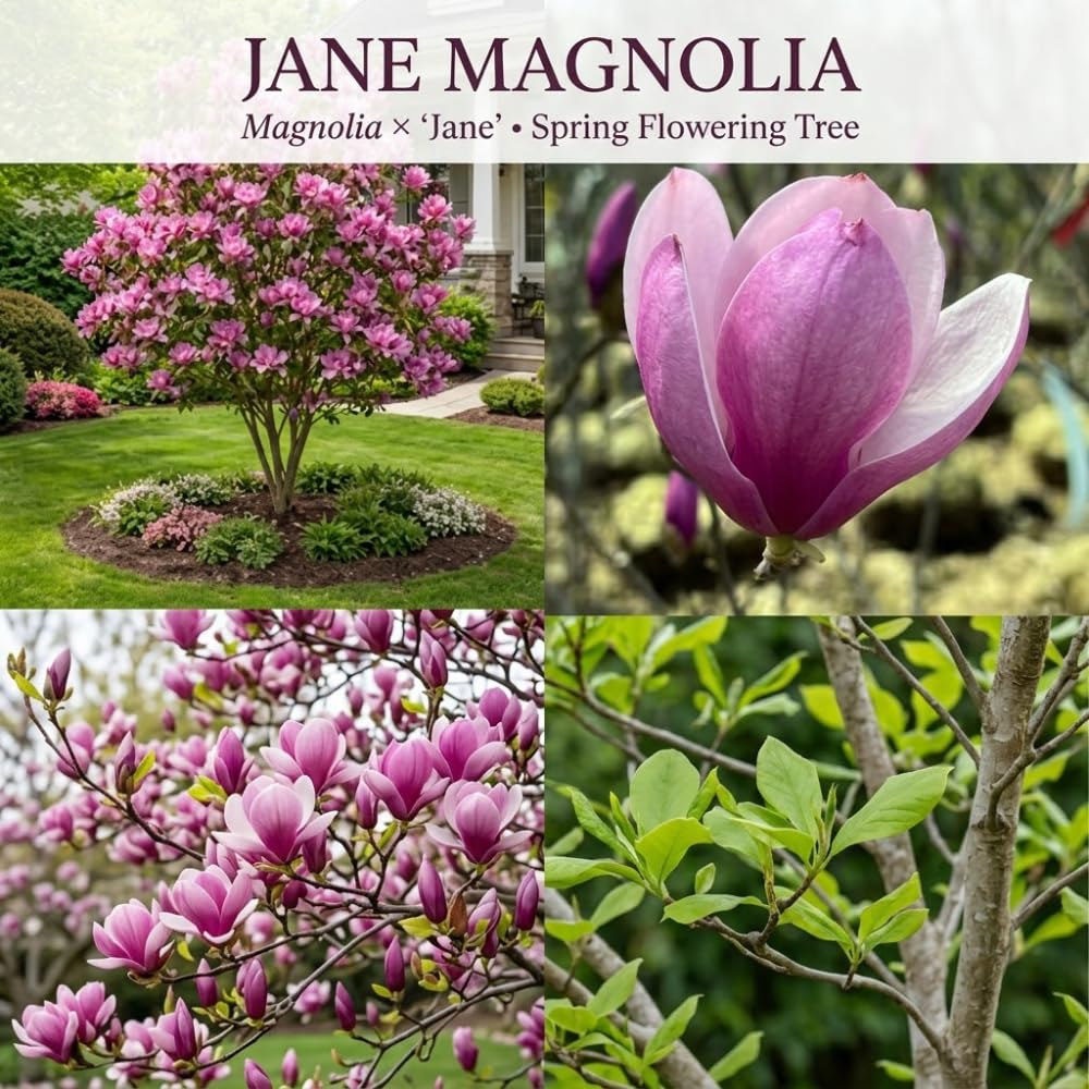Ann Magnolia Tree Live Plant, 12-18" Potted Plant in 2.5" Pot, Cold-Hardy Early Spring Blooming Tree for Backyard and Garden Rows
