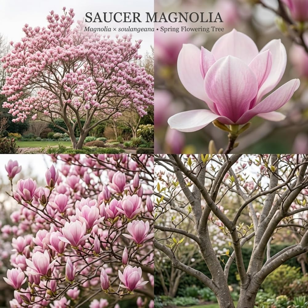 2 Ann Magnolia Tree, 12-18 Inch Tall in 2.5 Inch Pot, Vigorous Spring Bloomer for Sunny Backyard Landscapes, Fragrant Flower Tree