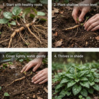 5 Allegheny Spurge Roots System, Pachysandra Procumbens, Vigorous Allegheny Spurge for Shady Backyard Borders