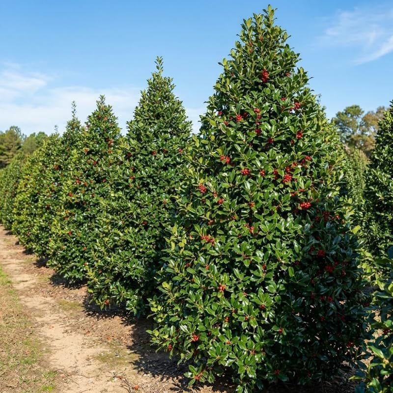 2 Foster Holly Tree Live Plant in 2.5-Inch Pot |Fast Growing Shrubs for Privacy Hedge | Robust Well-Rooted Plant for Year-Round Garden