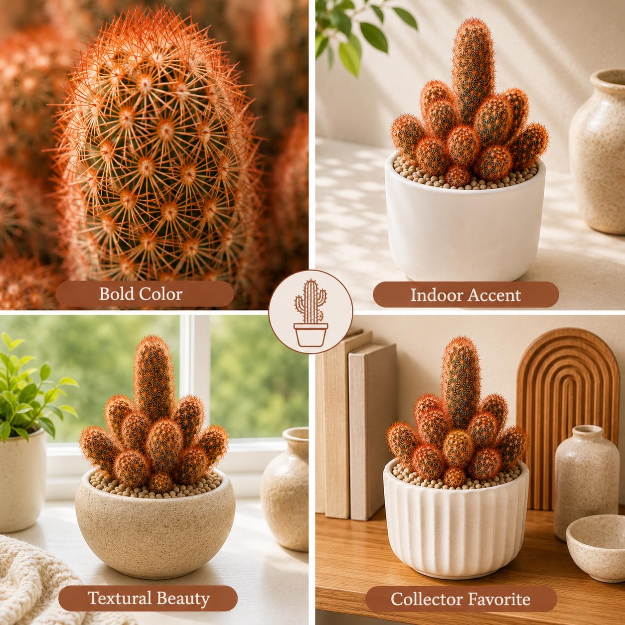 Gymnocalycium Horstii Green Tomato Cactus Plant Live, 4" Pot, Fully Rooted, Easy Care, Unique Ornamental Live Succulent Plant for Home, Office & Indoor Displays