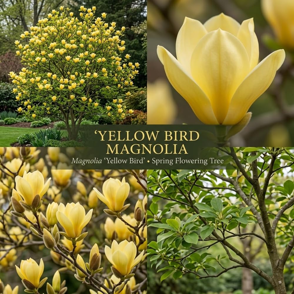 Ann Magnolia Tree Live Plant, 12-18" Potted Plant in 2.5" Pot, Cold-Hardy Early Spring Blooming Tree for Backyard and Garden Rows