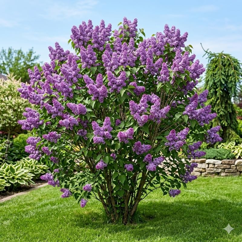 Purple Lilac Bush Live Plant, 8-12" Tall in Medium Size Pot, Fragrant Lilac Tree, Cold Hardy, Low Maintenance, Ready to Plant for Outdoor Garden