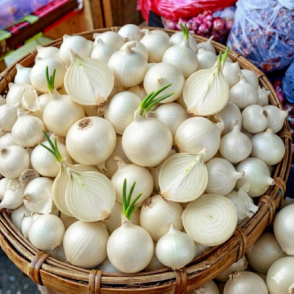 100 Red Onion Bulbs for Planting, Non-GMO, High Yield Onion Sets, Fast-Growing Vegetable Bulbs for Outdoor Gardens, Raised Beds & Containers