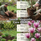 2 Ann Magnolia Tree, 12-18 Inch Tall in 2.5 Inch Pot, Vigorous Spring Bloomer for Sunny Backyard Landscapes, Fragrant Flower Tree