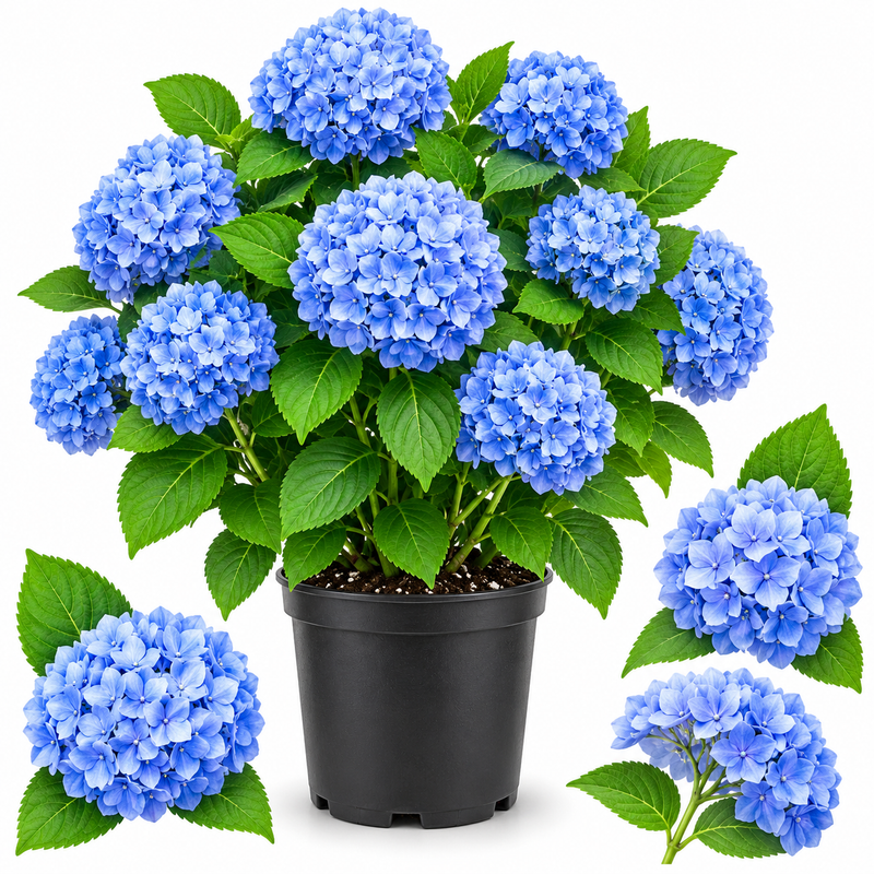 Nikko Blue Hydrangea Live Plant in 1 Gallon Pot | Mature Established Flowering Shrub | Ready to Plant Large Shrub for Landscape