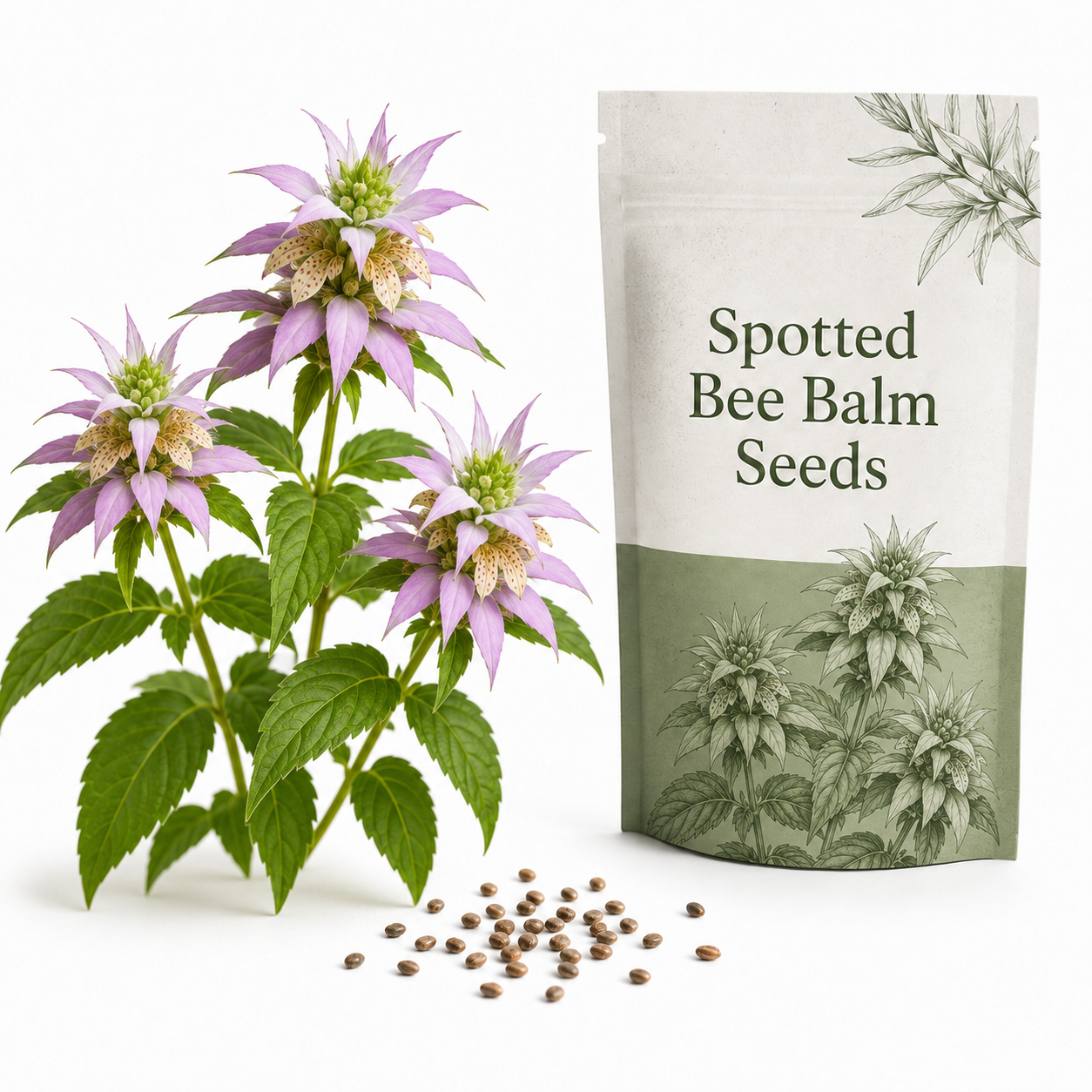 50 Spotted Bee Balm Seeds, Non GMO, Hardy, Open Pollinated Perennial Flowers, Ideal for for Yards and Sunny Borders