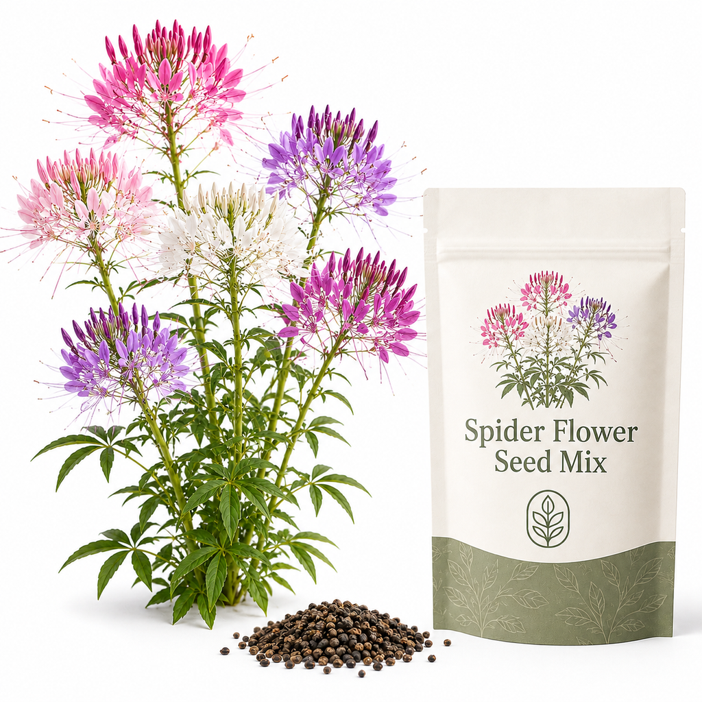 200 Spider Flower Seeds Mix for Planting Outdoors, Fast Growing, High-Yield Tall Showy Blooms, Perfect Floral Privacy Screen & Garden Background