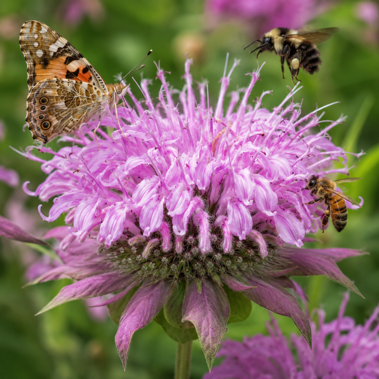 150 Wild Bergamot Seeds, Non GMO Beebalm Seeds, Hardy, Open Pollinated Perennial Flowers,