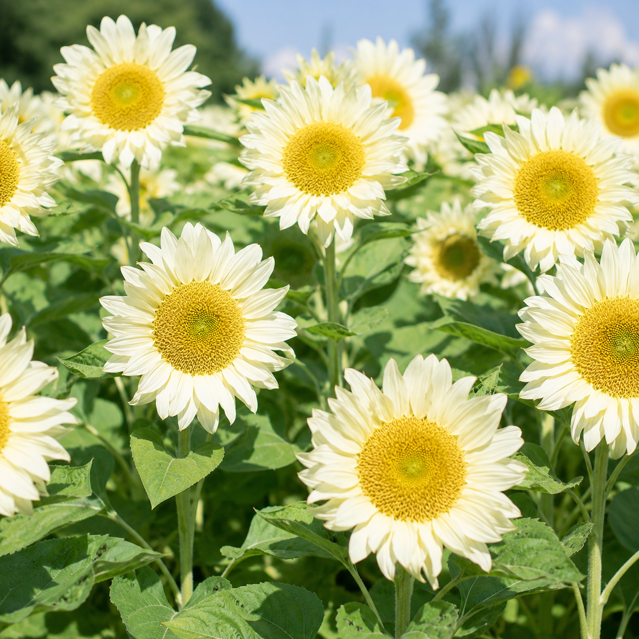 60 ProCut White Lite Sunflower Seeds for Planting, Non-GMO, Easy to Grow, Single Stem Sunflower Seeds, Striking Pastel Cream Blooms, Perfect Unique Gift